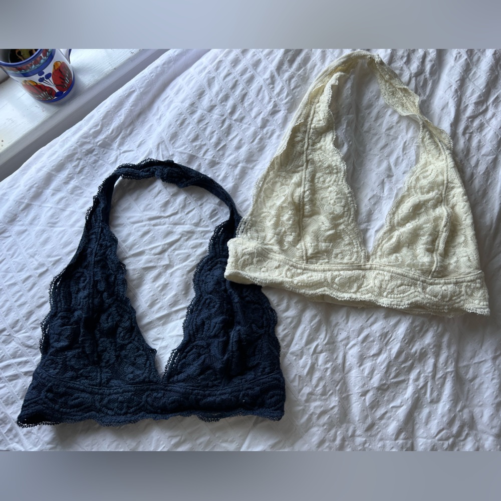 Set of 2 halter bralettes.